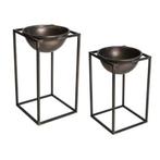 PTMD - PLANTEN SCHALEN SET - METAAL - BRONS, Rond, Nieuw, Ophalen of Verzenden, Metaal