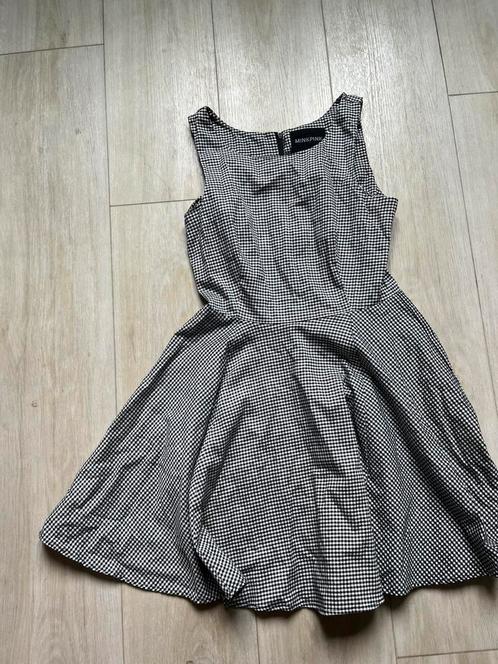 Piede de poule jurkje s zaart wit, Kleding | Dames, Jurken, Gedragen, Maat 36 (S), Wit, Boven de knie, Ophalen of Verzenden