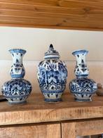 Set van 3 vazen, Huis en Inrichting, Woonaccessoires | Vazen, Ophalen, Gebruikt, Blauw, Aardewerk of Porselein