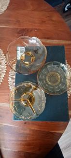 Vintage set van 3 schaaltjes, amberklrurig 22,⁵⁰-€, Ophalen of Verzenden, Zo goed als nieuw, Overige stijlen, Schaal of Schalen
