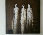 Mooi geverfd schilderij mensen zgan 100x100cm, Antiek en Kunst, Ophalen