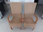 Rieten Eetkamerstoelen Stoelen Riet Rotan twee stuks, Ophalen, Riet of Rotan, Gebruikt, Twee