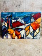 Abstract olieverf schilderij, Cocky Holsbergen, 70 x 100 cm, Ophalen