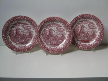 Royal Tudor Ware dinerborden 3 stuks roze beschikbaar voor biedingen