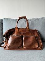 Lederen Cowboysbag - Bruin - 47x30x20 cm, Minder dan 35 cm, Ophalen of Verzenden, Bruin, Zo goed als nieuw