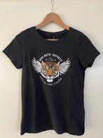 Only - zwart/grijs t-shirt print van tijger, maat S, Gedragen, Ophalen of Verzenden, Maat 36 (S), Only