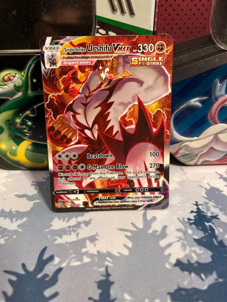 Single Strike Urshifu VMax 168/163, Hobby en Vrije tijd, Verzamelkaartspellen | Pokémon, Zo goed als nieuw, Ophalen of Verzenden