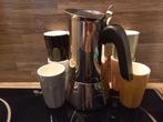Bialetti percolator inclusief espresso kopjes, Witgoed en Apparatuur, Koffiezetapparaten, Zo goed als nieuw, Ophalen