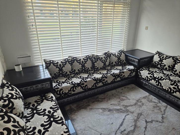 Mooie Marokkaanse Seddari / Bank, Huis en Inrichting, Banken | Complete zithoeken, Zo goed als nieuw, Hout, Stof, Ophalen