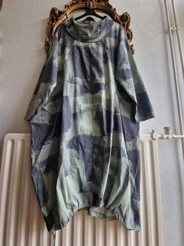 Als nieuw! Kekoo grijs groen wijd lang ballon jurk elastiek, Kleding | Dames, Grote Maten, Zo goed als nieuw, Jurk, Groen, Ophalen of Verzenden