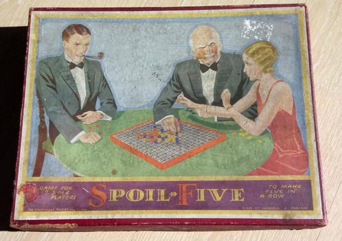 VINTAGE 1920s CHAD VALLEY BORDSPEL SPOIL FIVE, Hobby en Vrije tijd, Gezelschapsspellen | Bordspellen, Gebruikt, Verzenden