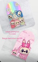 Te huur Labubu of lafufu backdrop doek incl. Boog 2x1 meter, Ophalen, Zo goed als nieuw, Geboorte of Huwelijk