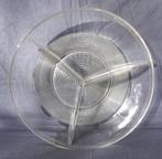 Glazen drievaksschaal J. Inwald Tsjechië ca 1990 d. 25,8 cm, Antiek en Kunst, Ophalen of Verzenden