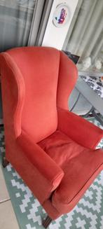 oor fauteuil bordeaux rood, Huis en Inrichting, Fauteuils, Gebruikt, Stof, Ophalen