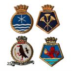 Set van 4 Britse marine emblemen - nieuw en ongebruikt, Ophalen, Marine, Engeland, Embleem of Badge
