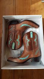 Tony Mora handgemaakte Cowboy ankle boots bruin turquoise, Bruin, Lage of Enkellaarzen, Ophalen of Verzenden, Zo goed als nieuw
