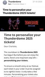 1 Thunderdome ticket, Tickets en Kaartjes, Eén persoon