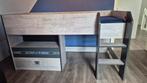 Fabric Halfhoogslaper 90x200 Grijs/Eiken, Kledingkast,, Kinderen en Baby's, Kinderkamer | Stapelbedden en Hoogslapers, Ophalen