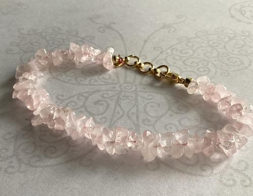 Mooi verstelbaar armbandje edelsteen Rozenkwarts NIEUW, Sieraden, Tassen en Uiterlijk, Armbanden, Nieuw, Roze, Ophalen of Verzenden