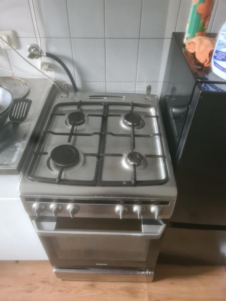 Inventum Gasfornuis met Elektrische Oven - Weinig Gebruikt, Witgoed en Apparatuur, Fornuizen, Zo goed als nieuw, Vrijstaand, Gas