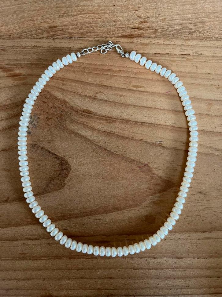 Vintage parelketting / ketting / parels, Sieraden, Tassen en Uiterlijk, Kettingen, Zo goed als nieuw, Overige materialen, Verstelbaar