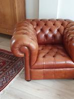Twee Chesterfield stoelen, fauteuils (set), Huis en Inrichting, Fauteuils, Ophalen, Gebruikt, 100 tot 125 cm, Leer