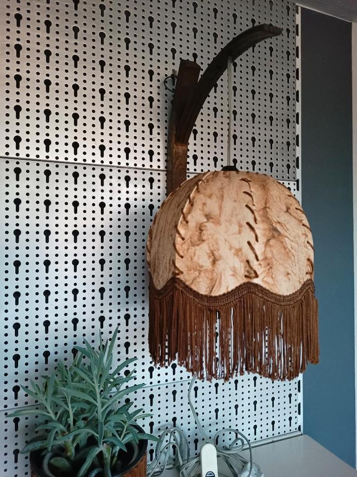wandlamp -nostalgisch -landelijk -rustiek seventies  design, Huis en Inrichting, Lampen | Wandlampen, Gebruikt, Hout, Overige materialen