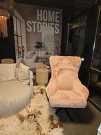Draai fauteuil BJORN bunny stof rundleer, Huis en Inrichting, Fauteuils, Nieuw, 75 tot 100 cm, Ophalen of Verzenden, Leer