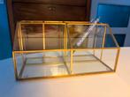 Messing met glazen organiser, Diversen, Ophalen of Verzenden