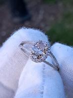 Witgouden ring met diamanten- Nieuw - Fancy bruin VVS1, Bruin, Nieuw, Ophalen of Verzenden, 17 tot 18