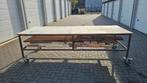 Zware Werktafel, stevig staal frame, verrijdbaar., Doe-het-zelf en Verbouw, Werkbanken, Ophalen, Gebruikt