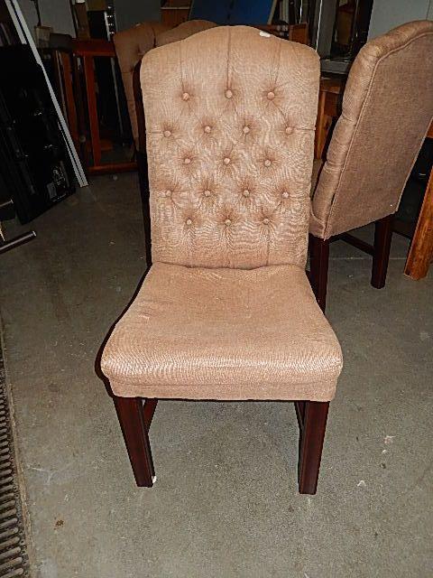 Set van 4 beige gestoffeerde stoelen, Huis en Inrichting, Stoelen, Gebruikt