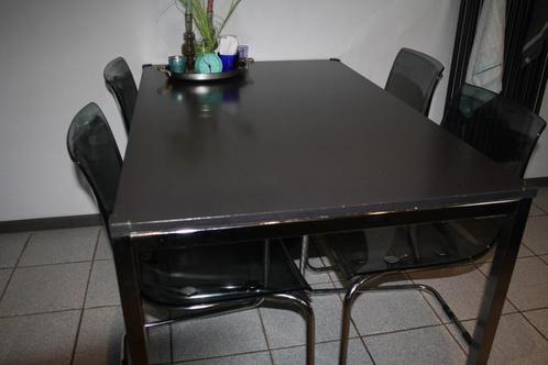 eethoek zeer nette mooie eethoek+ stoelen( polyester), Huis en Inrichting, Complete eetkamers, Gebruikt, 4 tot 6 stoelen, Ophalen of Verzenden