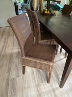6 authentieke LLoyd Loom stoelen met eettafel, Huis en Inrichting, Stoelen, Ophalen, Bruin, Vijf, Zes of meer stoelen, Landelijk