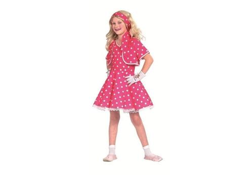 Carnaval Rock & Roll Sixty's Jaren 50 Jurk Set Polka Dot 128, Kinderen en Baby's, Carnavalskleding en Verkleedspullen, Zo goed als nieuw
