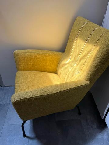 Olijfgroene / Gele Fauteuil - Zo Goed Als Nieuw beschikbaar voor biedingen