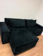 Zwarte velvet hoek-slaapbank- uitschuifbaar 250x150, Huis en Inrichting, Ophalen, Zo goed als nieuw, Driepersoons, 200 tot 250 cm
