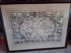 Groot Vintage schilderij  map of the world, Antiek en Kunst, Kunst | Schilderijen | Klassiek, Ophalen
