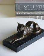 Bronzen beeld Art Deco Kat Panter Grote Katachtige Poes, Verzenden