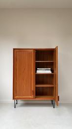 Teak houten hoge 2 deurs kast RT Möbel, Met klep(pen), 200 cm of meer, Vintage, Vintage