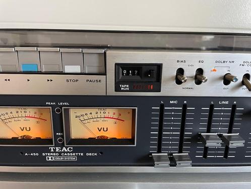 TEAC A 450 cassettedeck, Audio, Tv en Foto, Cassettedecks, Enkel, Overige merken, Tape counter, Ophalen of Verzenden