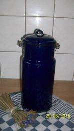 Grote emaille melkbus, donkerblauw, 3 liter, Ophalen of Verzenden