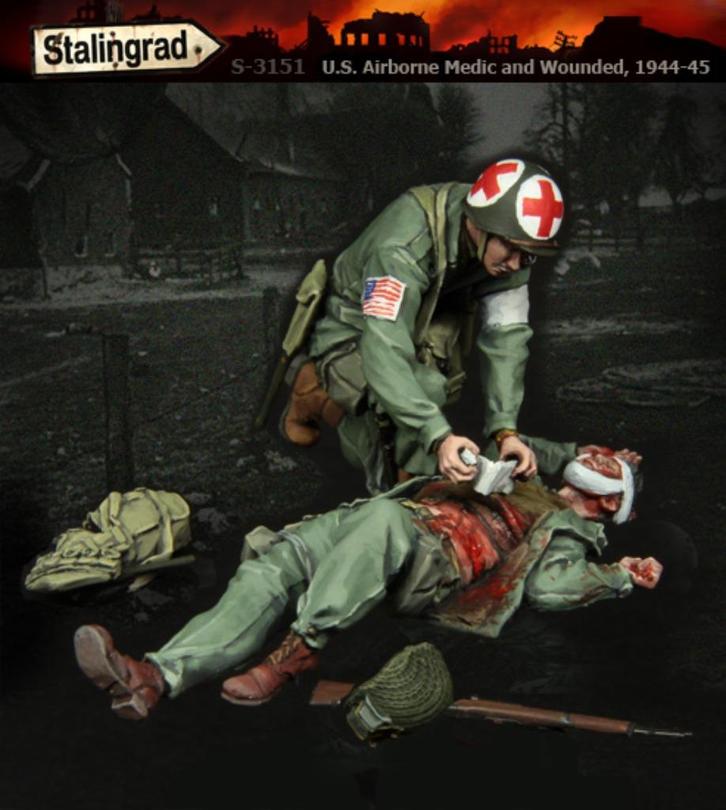H-295,RESIN FIGUREN 1-35,NO,S-3151,U.S. Airborne Medic and, Hobby en Vrije tijd, Modelbouw | Figuren en Diorama's, Nieuw, Ophalen of Verzenden