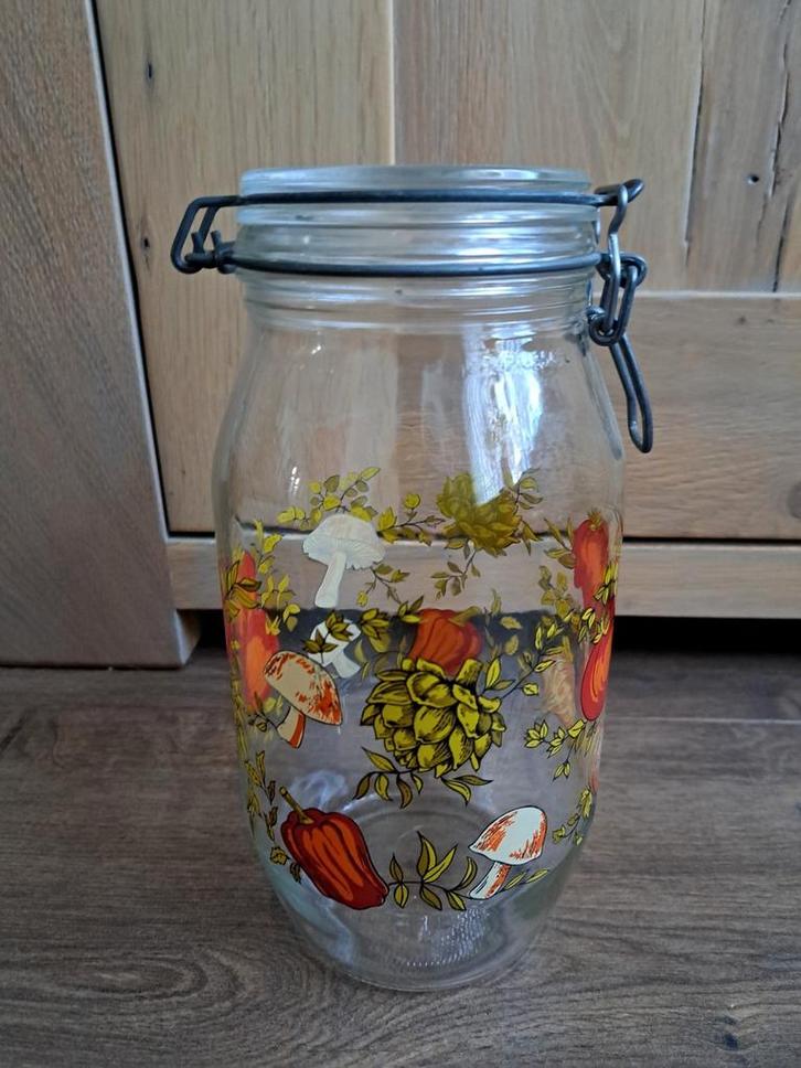 Vintage glazen voorraad pot wekpot Arc France hoogte 25 cm, Huis en Inrichting, Keuken | Potten en Pannen, Gebruikt, Pot, Bus of Blik