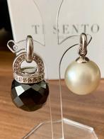 Ti-Sento trendy luxe  kettinghanger zwart onyx /parel hanger, Nieuw, Ophalen of Verzenden, Met edelsteen, Zilver