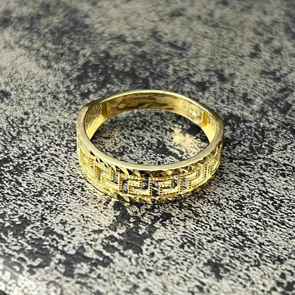 14k gouden ring versace model, Ophalen of Verzenden, Zo goed als nieuw, Goud, Dame