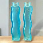 Paar vintage golvende glazen vazen IKEA Skämt in blauw., Huis en Inrichting, Woonaccessoires | Vazen, Blauw, Ophalen of Verzenden