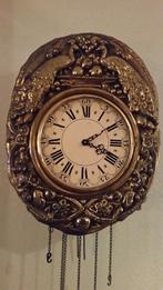 Antieke Comtoise klok met bloembinderij, L 138 - Br 36 cm, Ophalen