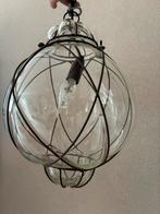 Glazen Hanglamp met Metalen Frame (Venetiaans), Ophalen, Zo goed als nieuw, Glas, Minder dan 50 cm