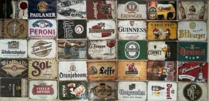 Metalen wandbord Bier 20x30 cm (3 voor 21€) Aanbieding!, Verzamelen, Merken en Reclamevoorwerpen, Zo goed als nieuw, Reclamebord